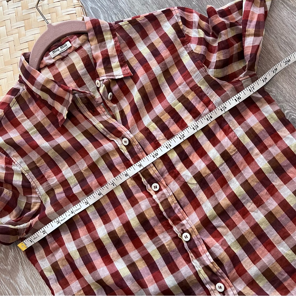 Miu miu plaid button down‎ shirt - Picture 4 of 11